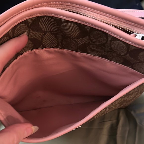 Coach Brown and Pink Women's crossbody Bag signature print - Picture 6 of 11